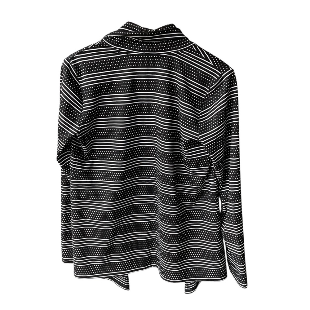 dana Bachman Jacket Top Black Stripes Polka Dot Preppy Business Academia consign - Picture 2 of 5
